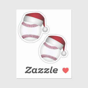 Santa Hat Baseball Christmas Sticker