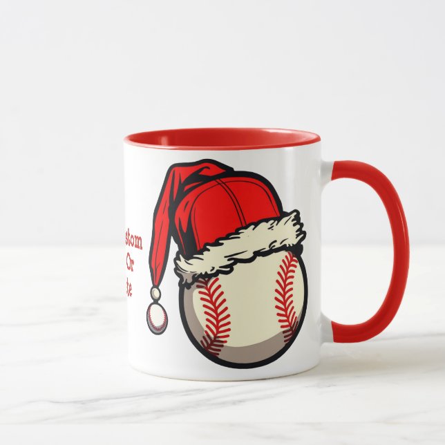 Santa Hat Baseball Christmas Unisex  Xmas Party Mug (Right)