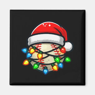 Santa Hat Baseball Toddler Kids Christmas Lights X Magnet