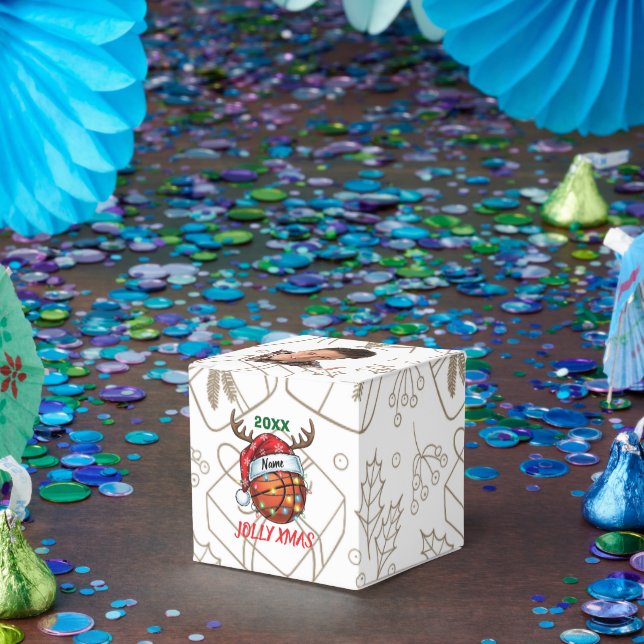  Santa Hat Basketball Reindeer Christmas Fun Sport Favor Boxes (Party)