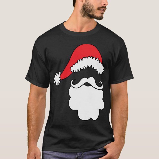 Santa Hat  Beard T-Shirt (Front)