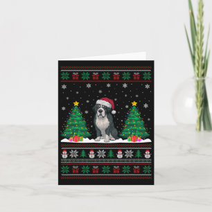 Santa Hat Bernard Dog Christmas Tree Lights Ugly S Card