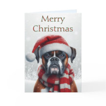 Santa Hat Boxer Dog Christmas