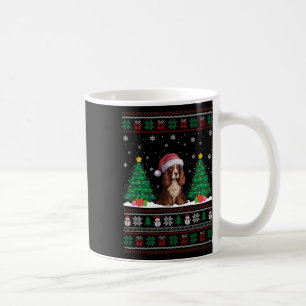 Santa Hat Boykin Spaniel Dog Xmas Tree Lights Ugly Coffee Mug