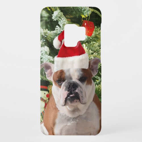 Santa Hat Bulldog Christmas Tree Snowman Gift Box Case_Mate Samsung Galaxy S9 Case