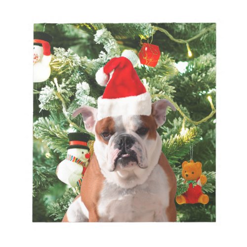 Santa Hat Bulldog Christmas Tree Snowman Gift Box Notepad