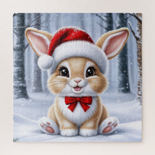 Santa Hat Bunny Puzzle