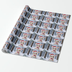 Santa Hat Bunny Wrapping Paper