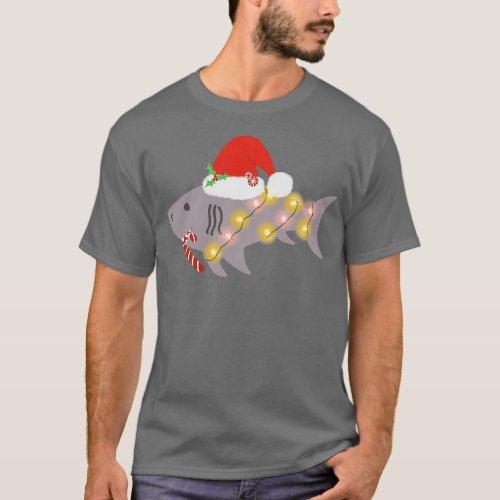 Santa Hat Candy Cane Peppermint Candies Christmas T_Shirt