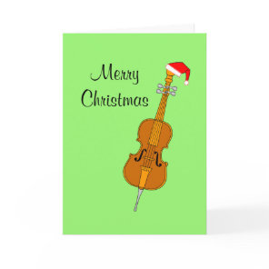 Santa Hat Cello Christmas Card
