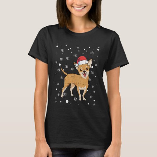 Santa hat Chihuahua Chiwawa dog T_Shirt