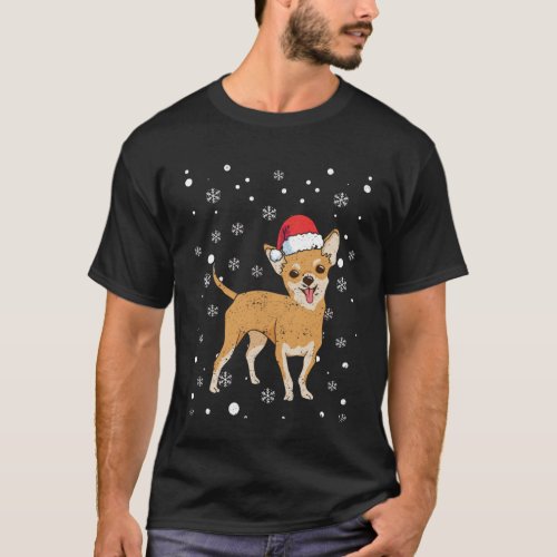 Santa hat Chihuahua Chiwawa dog T_Shirt