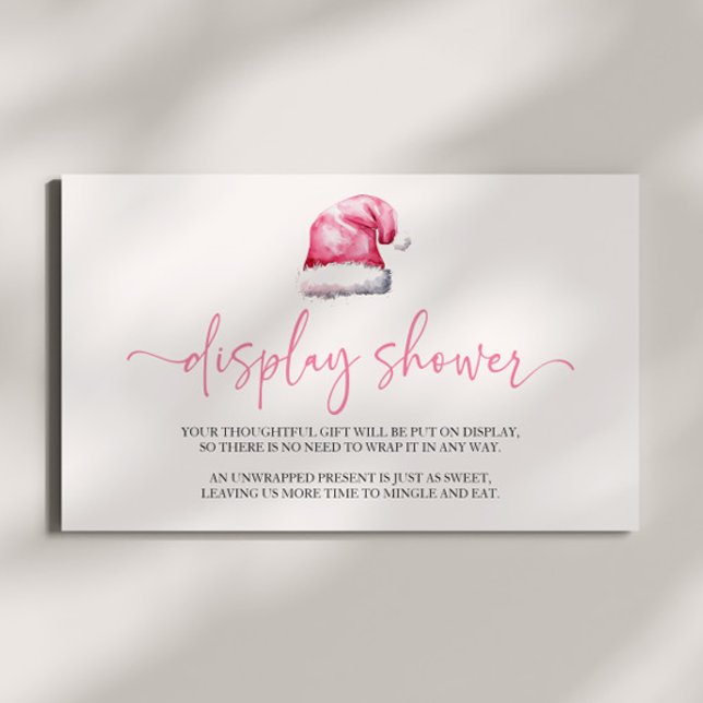 Santa Hat Christmas Baby Shower Display Shower Enclosure Card (Creator Uploaded)