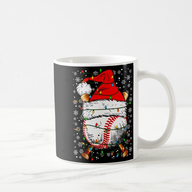 Santa Hat Christmas Baseball Player Srts For Men B Coffee Mug (Right)