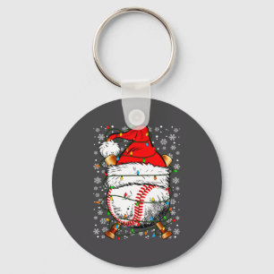 Santa Hat Christmas Baseball Player Srts For Men B Keychain