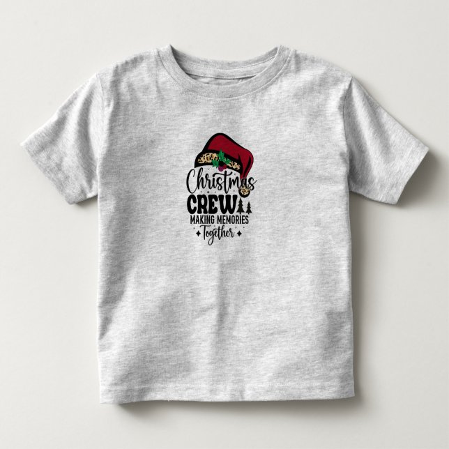 Santa Hat Christmas Crew Matching Family Toddler T-shirt (Front)