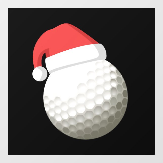 Santa Hat Christmas Golf Floor Decals (Front)