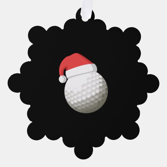 Santa Hat Christmas Golf Ornament Card (Front)