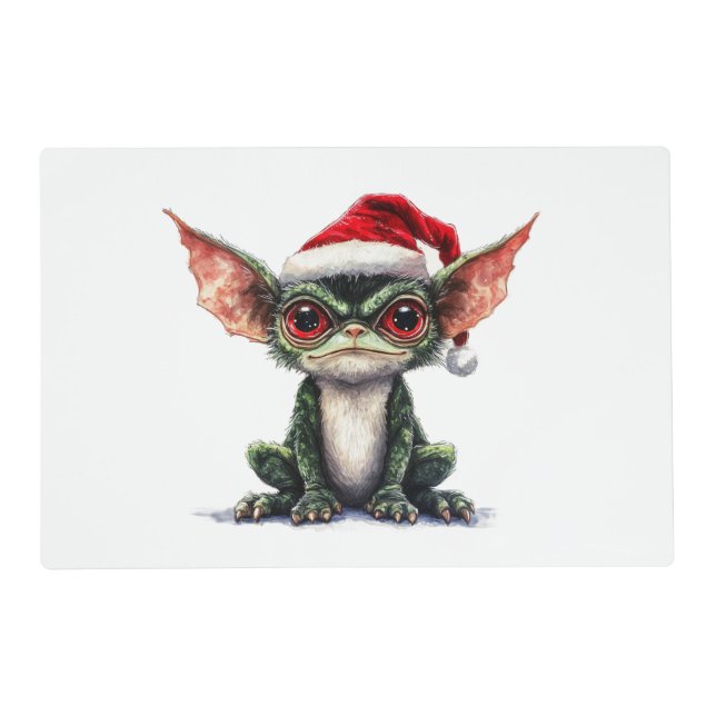 Santa Hat Christmas Gremlin Placemat (Front)