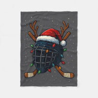Santa Hat Christmas Ice Hockey Helmet Player Reind