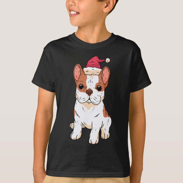Santa Hat Christmas Pajama Dog Puppy Doggie Xmas  T-Shirt (Front)