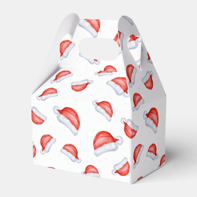 Santa Hat Christmas pattern Favor Boxes (Front Side)