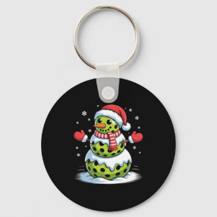 Santa Hat Ckleball Snowman Christmas Men Women Kid Keychain