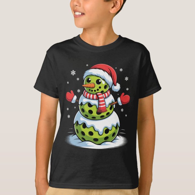 Santa Hat Ckleball Snowman Christmas Men Women Kid T-Shirt (Front)