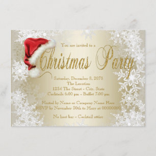 Santa Hat Corporate Christmas Party Invitations