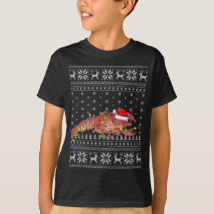 Santa Hat Crawfish Xmas Lighting Ugly Crawfish Chr T-Shirt