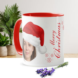 Santa Hat Custom Photo Mug   Personalize
