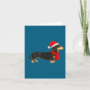 Santa Hat Dachshund Christmas Funny Cute Dog Mom Card