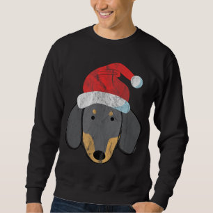 Santa Hat Dachshund PJs Christmas Xmas Wiener Wein Sweatshirt