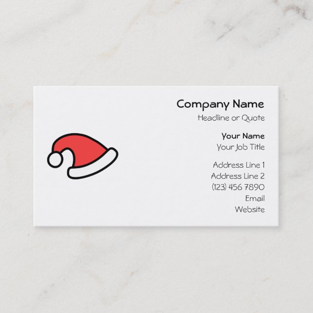 Santa Hat Design. Business Card (Front)