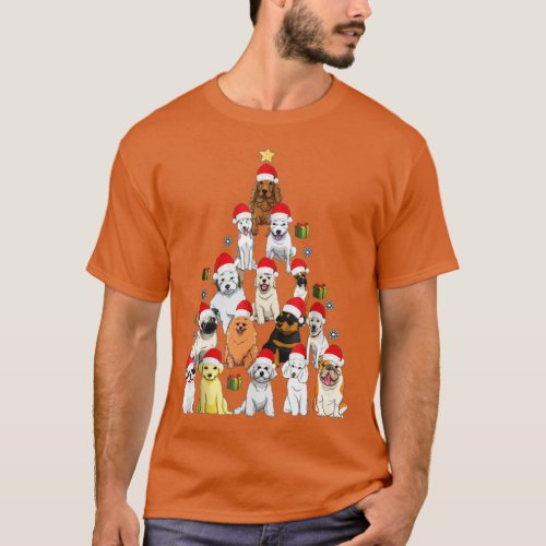 Santa Hat Dog Christmas Tree Funny Christmas  1  T_Shirt