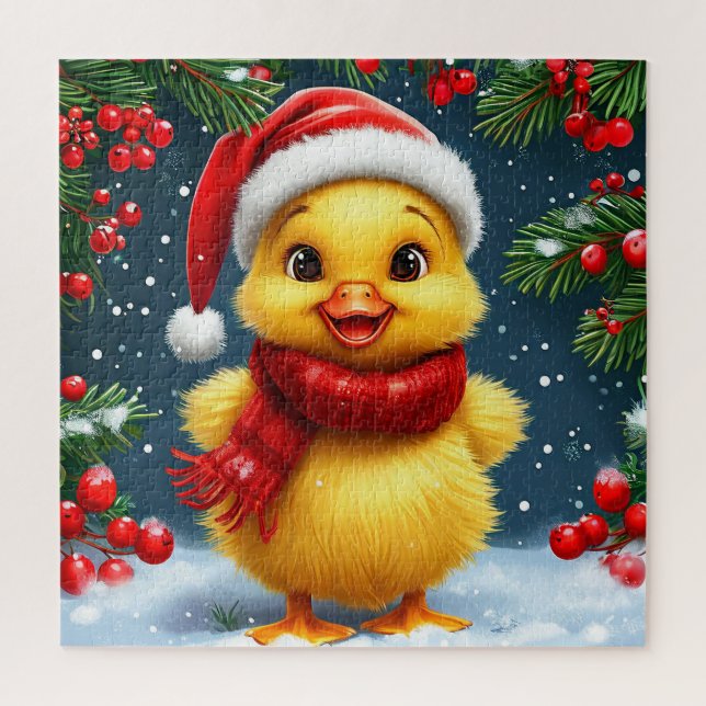 Santa Hat Duck Puzzle For Kids And Holiday Fun (Vertical)