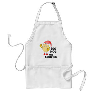 Santa Hat Egg Nog Adult Apron