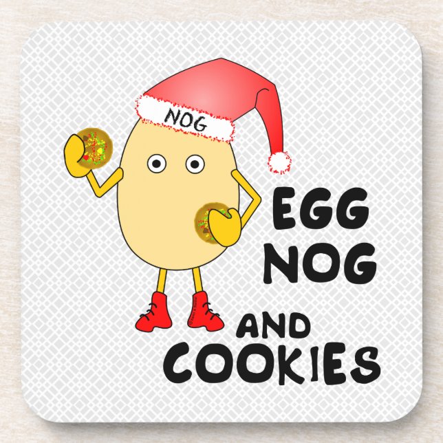Santa Hat Egg Nog Beverage Coaster (Front)