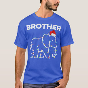 Santa Hat Elephant Xmas Lights Brother Elephant Ch T-Shirt