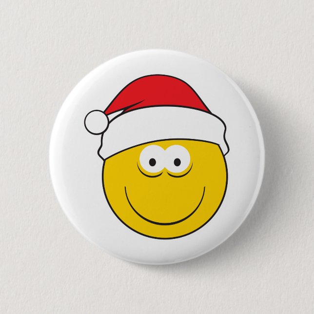 Santa Hat Face Button (Front)