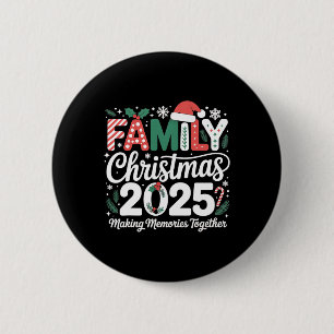 Santa Hat Family Christmas 2025 Matching Xmas Outf Button