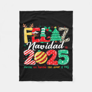 Santa Hat Family Christmas Matching Funny Feliz Na Fleece Blanket