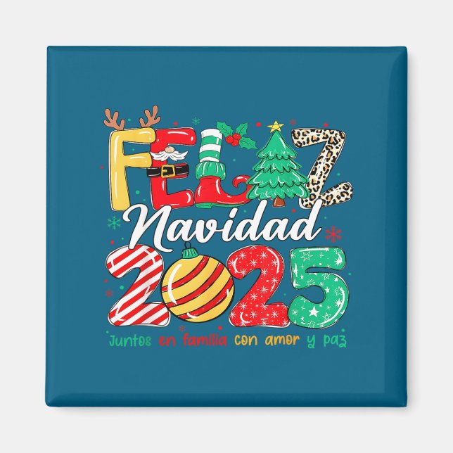 Santa Hat Family Christmas Matching Funny Feliz Na Magnet (Front)