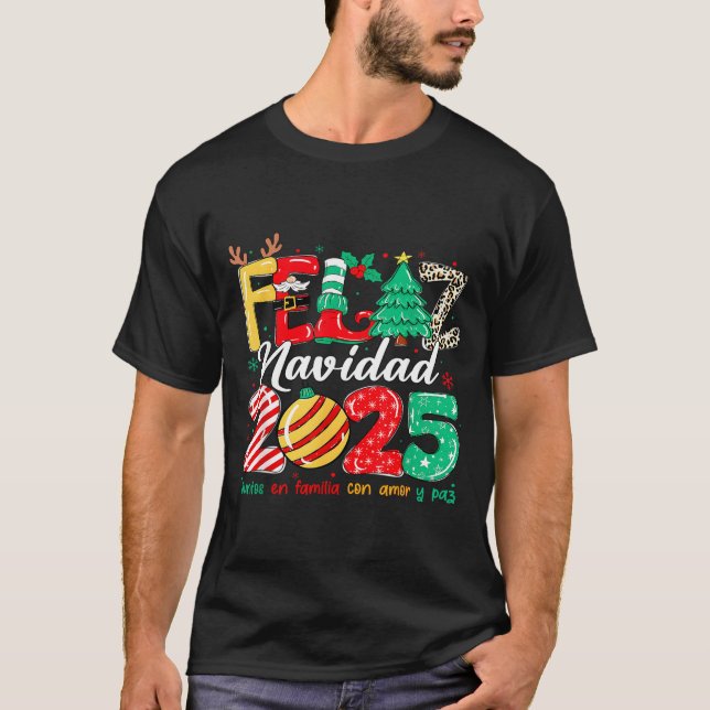 Santa Hat Family Christmas Matching Funny Feliz Na T-Shirt (Front)
