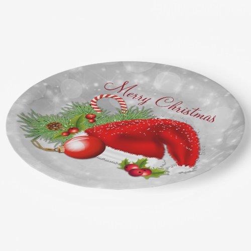 Santa Hat Festive Christmas Paper Plates