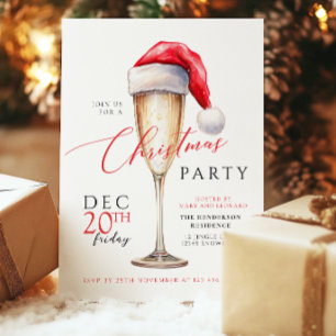 Santa Hat Festive Christmas Party Invitation