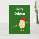 Santa Hat Flute Egghead Christmas Card