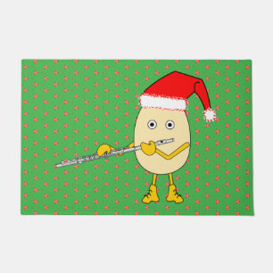 Santa Hat Flute Egghead Doormat