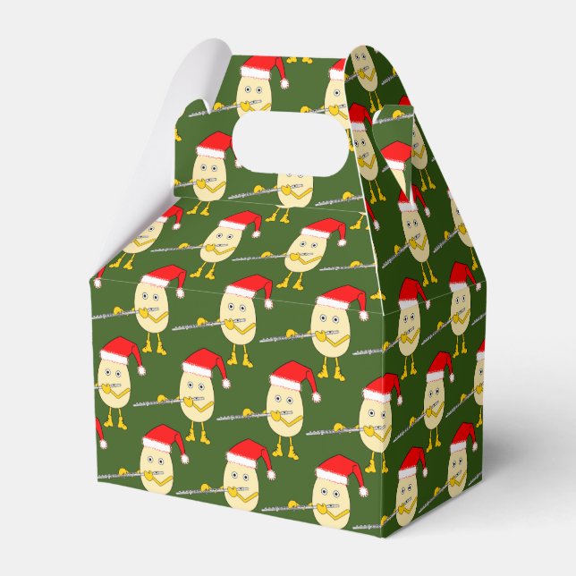 Santa Hat Flute Egghead Favor Boxes (Front Side)