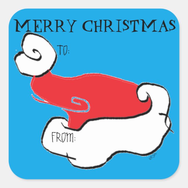 Santa Hat Gift Label (Front)